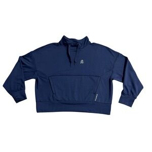 Zero Restriction Women's Evie Mock Neck Size Medium Blue Golf Athletic Golf Logo